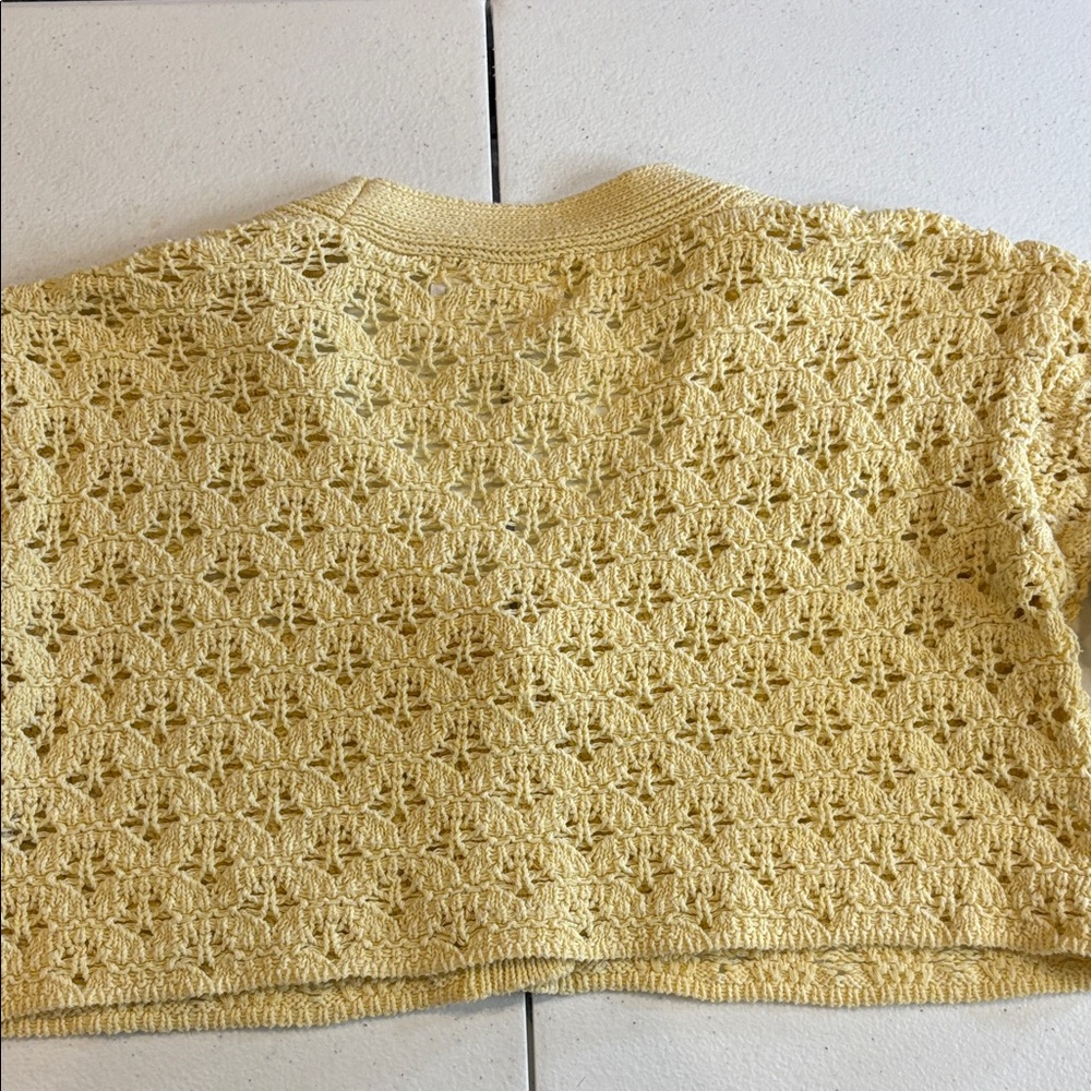 Zara Yellow Crochet Cardigan - Picture 6 of 6